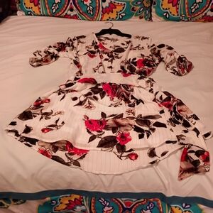 Justify White Floral Dress with belt